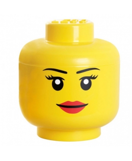 Lego Large Storage Head Girl - Yellow